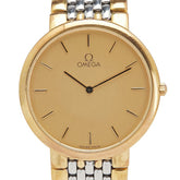 オメガ デビル Deville フルバー 腕時計 ドレスウォッチ クオーツ ゴールド文字盤 ステンレススチール メッキ メンズ OMEGA 【中古】