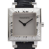 ティファニー アトラス 腕時計 クオーツ シルバー文字盤 SV925 シルバー レザー レディース TIFFANY&Co. 【中古】