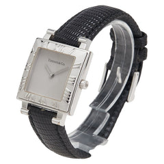 ティファニー アトラス 腕時計 クオーツ シルバー文字盤 SV925 シルバー レザー レディース TIFFANY&Co. 【中古】