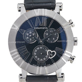 ティファニー アトラス 腕時計 Z1301.32.11A10A71A クオーツ ブラック文字盤 ステンレススチール レザー レディース TIFFANY&Co. 【中古】