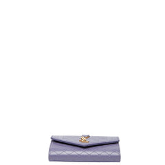 サンローラン YSL エンベロープ カードケース 651026 パープル レザー レディース SAINT LAURENT 【中古】