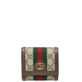 グッチ オフィディア GGスプリーム GGマーモント 三つ折り財布 コンパクトウォレット 598662 ベージュ マルチカラー PVC レザー レディース GUCCI 【中古】