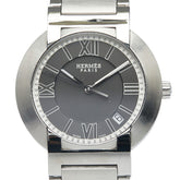 エルメス ノマード 腕時計 オートクォーツ NO1.710 グレー文字盤 ステンレススチール メンズ HERMES 【中古】