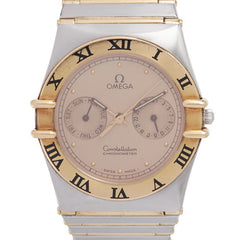 オメガ コンステレーション デイデイト 腕時計 クオーツ ゴールド文字盤 ステンレススチール イエローゴールド メンズ OMEGA 【中古】