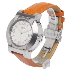 エルメス ノマードコンパス ベルト(社外品) 腕時計 NO2.910 キネティック ホワイト文字盤 ステンレススチール メンズ HERMES 【中古】