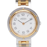 エルメス クリッパー 腕時計 クオーツ ホワイト文字盤 ステンレススチール メッキ レディース HERMES 【中古】