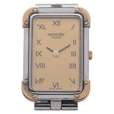 エルメス クロアジュール 腕時計 CR1.220 クオーツ ゴールド文字盤 ステンレススチール メッキ レディース HERMES 【中古】