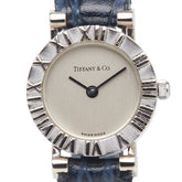 ティファニー アトラス 腕時計 D286753 クオーツ シルバー文字盤 レザー ステンレススチール レディース TIFFANY&Co. 【中古】