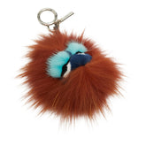 フェンディ バッグバグズ モンスター バッグチャーム キーホルダー ブラウン マルチカラー ファー レザー レディース FENDI 【中古】