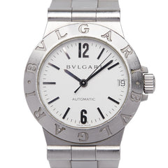 ブルガリ ディアゴノ スポーツ 腕時計 LCV29S 自動巻き ホワイト文字盤 ステンレススチール レディース BVLGARI 【中古】