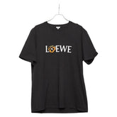 ロエベ パンジー ロゴ 半袖Tシャツ サイズ:L H526Y22J23 ブラック コットン メンズ LOEWE 【中古】