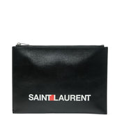 サンローラン ロゴ クラッチバッグ セカンドバッグ ブラック マルチカラー レザー レディース SAINT LAURENT 【中古】