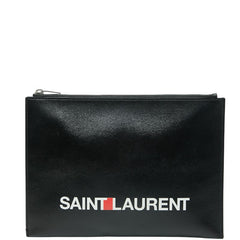 サンローラン ロゴ クラッチバッグ セカンドバッグ ブラック マルチカラー レザー レディース SAINT LAURENT 【中古】