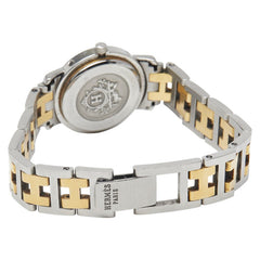 エルメス クリッパー 腕時計 CL4.220 クオーツ ホワイト文字盤 ステンレススチール メッキ レディース HERMES 【中古】