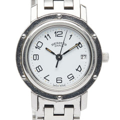 エルメス クリッパー 腕時計 CL4.210 クオーツ ホワイト文字盤 ステンレススチール レディース HERMES 【中古】