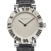 ティファニー アトラス 腕時計 クオーツ シルバー文字盤 スターリングシルバー リザード レディース TIFFANY&Co. 【中古】