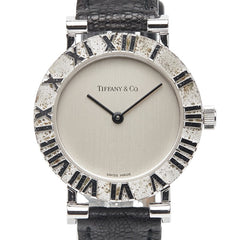 ティファニー アトラス 腕時計 クオーツ シルバー文字盤 スターリングシルバー リザード レディース TIFFANY&Co. 【中古】