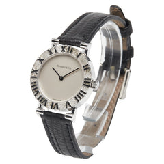 ティファニー アトラス 腕時計 クオーツ シルバー文字盤 スターリングシルバー リザード レディース TIFFANY&Co. 【中古】