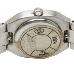 オメガ シーマスター ポラリス 腕時計 クオーツ グレー文字盤 ステンレススチール K18 ゴールド レディース OMEGA 【中古】