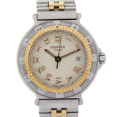 エルメス キャプテンニモ 腕時計 クオーツ ベージュ文字盤 ステンレススチール メッキ レディース HERMES 【中古】