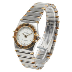 オメガ コンステレーション 腕時計 クオーツ ホワイト文字盤 ステンレススチール イエローゴールド レディース OMEGA 【中古】