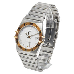 オメガ コンステレーション 腕時計 クオーツ ホワイト文字盤 ステンレススチール イエローゴールド レディース OMEGA 【中古】