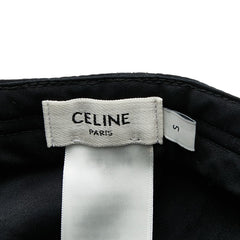 セリーヌ トリオンフ ベースボールキャップ キャップ サイズ:S ブラック ホワイト コットン レディース CELINE 【中古】