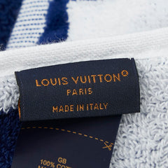 ルイ ヴィトン モノグラム ジャイアント ビーチタオル LV グラフィカル ビーチタオル M77625 ホワイト ネイビー コットン レディース LOUIS VUITTON 【中古】