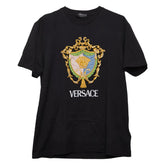 ヴェルサーチェ メデューサ Tシャツ サイズM ブラック マルチカラー コットン スパンコール メンズ VERSACE 【中古】