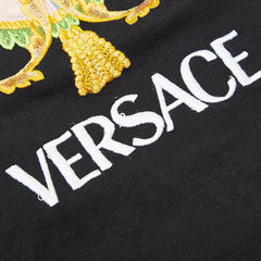 ヴェルサーチェ メデューサ Tシャツ サイズM ブラック マルチカラー コットン スパンコール メンズ VERSACE 【中古】