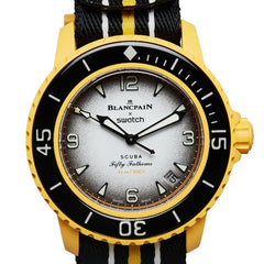 スウォッチ ×ブランパン PACIFIC OCEAN 腕時計 SO35P100 自動巻き プラスチック ナイロン メンズ Swatch 【中古】