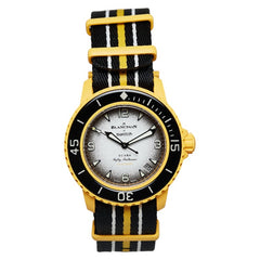 スウォッチ ×ブランパン PACIFIC OCEAN 腕時計 SO35P100 自動巻き プラスチック ナイロン メンズ Swatch 【中古】