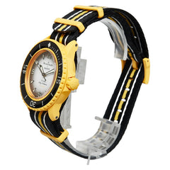 スウォッチ ×ブランパン PACIFIC OCEAN 腕時計 SO35P100 自動巻き プラスチック ナイロン メンズ Swatch 【中古】