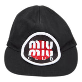 ミュウミュウ ロゴ 刺繍 キャップ ベースボールキャップ サイズ:S ブラック マルチカラー コットン レディース MIUMIU 【中古】