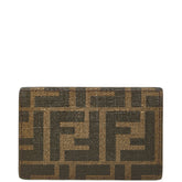 フェンディ ズッカ カードケース パスケース 7AR911 ブラウン ブラック PVC レザー レディース FENDI 【中古】