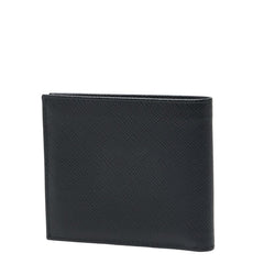 プラダ 三角ロゴプレート 二つ折り財布 札入れ 2M0513 ブラック サフィアーノレザー メンズ PRADA 【中古】