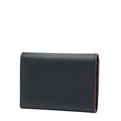 ロエベ アナグラム 三つ折り財布 コンパクトウォレット ブラック レザー レディース LOEWE 【中古】