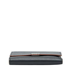 ロエベ アナグラム 三つ折り財布 コンパクトウォレット ブラック レザー レディース LOEWE 【中古】