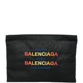 バレンシアガ ロゴ クラッチバッグ ブラック マルチカラー ナイロン レディース BALENCIAGA 【中古】