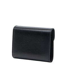 セリーヌ トリオンフ 三つ折り財布 ブラック レザー レディース CELINE 【中古】