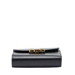 セリーヌ トリオンフ 三つ折り財布 ブラック レザー レディース CELINE 【中古】