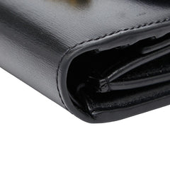 セリーヌ トリオンフ 三つ折り財布 ブラック レザー レディース CELINE 【中古】