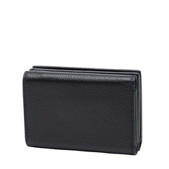 バレンシアガ 逆ロゴ 三つ折り財布 ブラック レザー レディース BALENCIAGA 【中古】