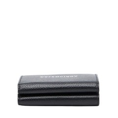 バレンシアガ 逆ロゴ 三つ折り財布 ブラック レザー レディース BALENCIAGA 【中古】