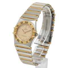 オメガ コンステレーション 腕時計 クオーツ ゴールド文字盤 ステンレススチール イエローゴールド レディース OMEGA 【中古】