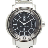 ブルガリ ソロテンポ 腕時計 ST29S クオーツ ブラック文字盤 ステンレススチール レディース BVLGARI 【中古】