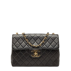 シャネル ココマーク マトラッセ30 チェーン ショルダーバッグ ブラック ラムスキン レディース CHANEL 【中古】