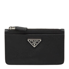 プラダ 三角ロゴプレート コインケース カードケース 2MC084 ブラック サフィアーノレザー レディース PRADA 【中古】