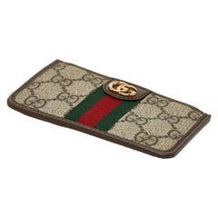 グッチ オフィディア GGスプリーム コインケース カードケース 671723 ベージュ ブラウン PVC レザー レディース GUCCI 【中古】