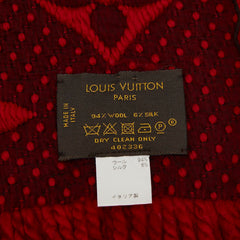 ルイ ヴィトン エシャルプ ロゴマニア マフラー レッド ウール シルク レディース LOUIS VUITTON 【中古】